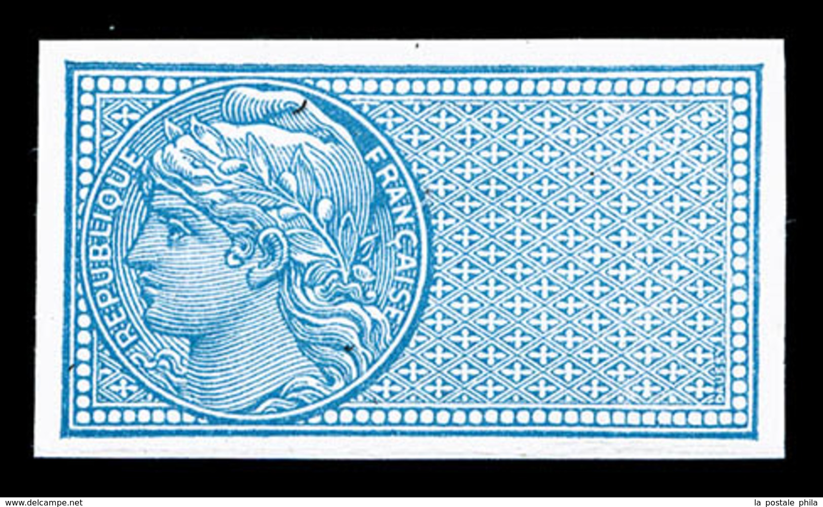 * N°33d, 15c Bleu Sans Légende Non Dentelé, Très Jolie Pièce, Rare (certificat)  Qualité: *  Cote: 1300 Euros - Ungebraucht