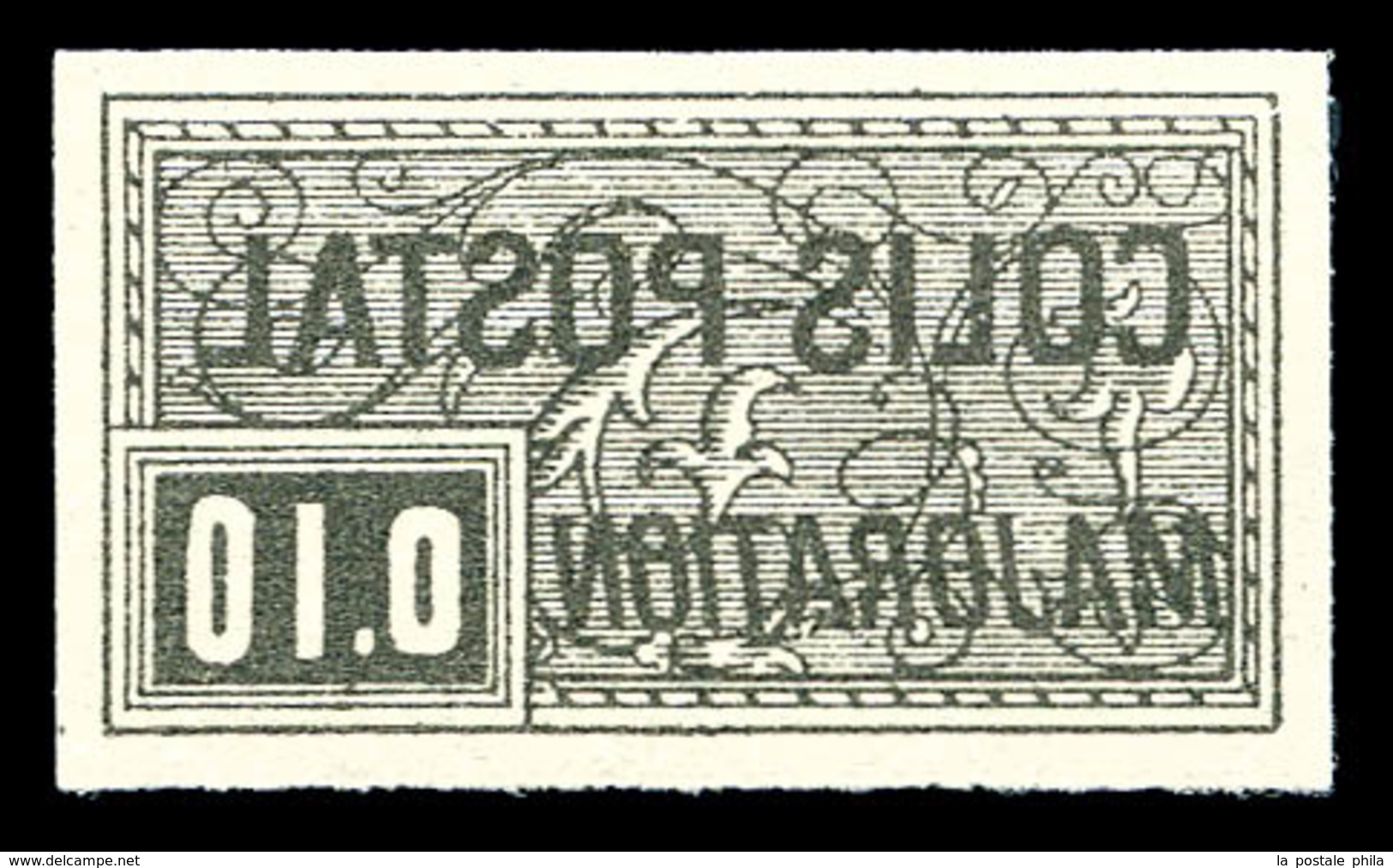 ** N°154A, N° Maury, 10c Gris-noir Non Dentelé, Impression Inversée, Tirage Special De 25 Exemplaires. SUPERBE. R.R.R (s - Ungebraucht