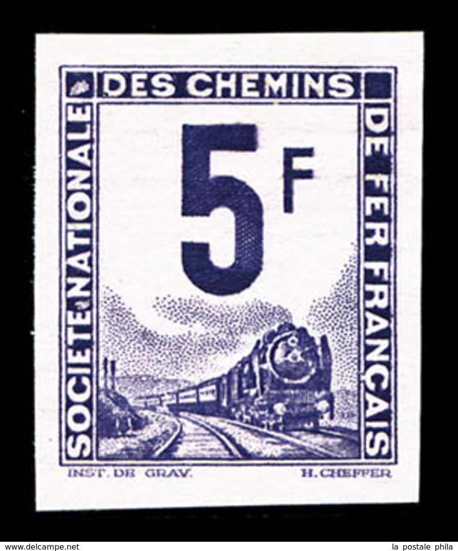 (*) N°34af, (référence Maury), 5F Locomotive à Vapeur, Ensemble De 4 Essais De Couleurs Non Dentelés, TB (certificat)  Q - Ungebraucht