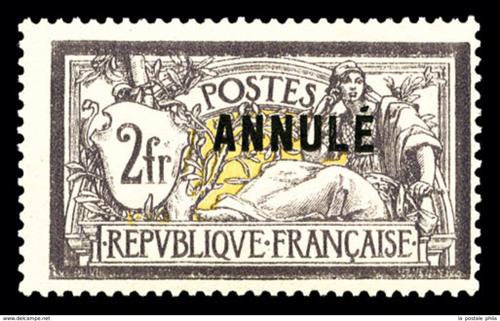 ** N°122-CI 1, CI 1, Cours D'instruction: 2F Violet Et Jaune Surchargé 'ANNULÉ', Très Frais, Jolie Pièce (signé/certific - Cours D'Instruction