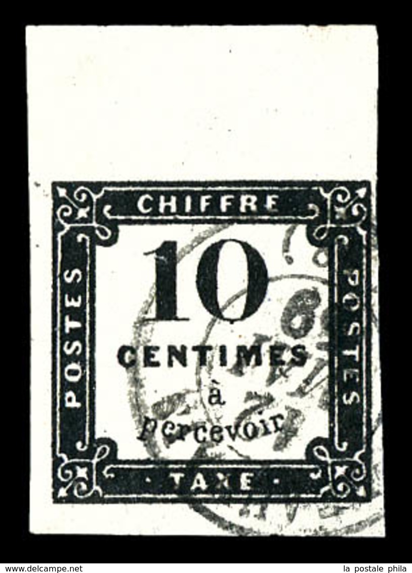 O N°1, 10c Noir Haut De Feuille. SUP (signé Calves)  Qualité: O - 1859-1959 Neufs