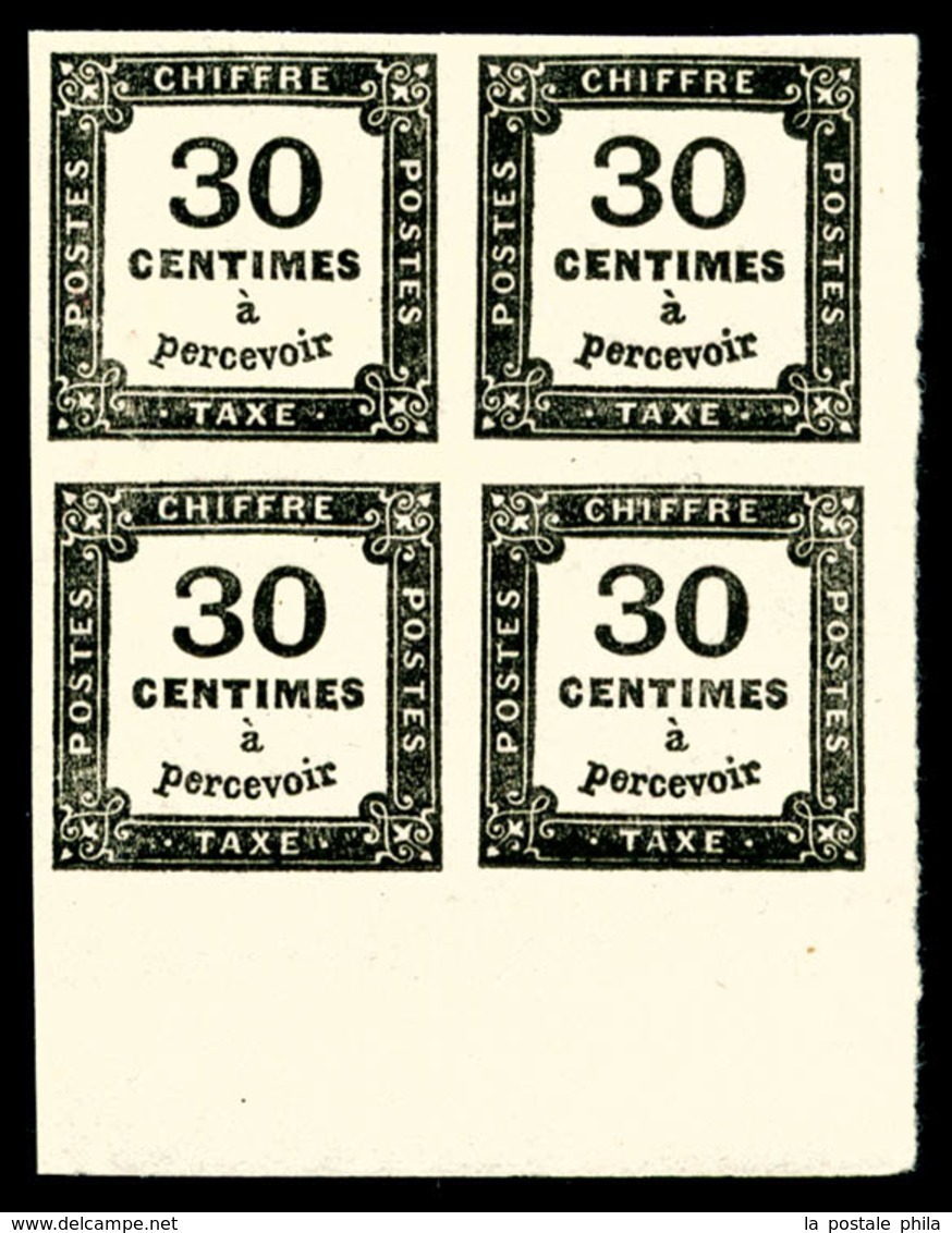 ** N°6, 30c Noir En Bloc De Quatre Coin De Feuille, Fraîcheur Postale, SUP (signé/certificat)   Qualité: ** - 1859-1959.. Ungebraucht
