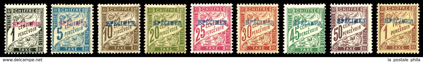 * Série Duval: Les 9 Valeurs Surchargées 'SPECIMEN' En Rouge Et Bleu, R.R.R. (signés Scheller/certificat)   Qualité: * - 1859-1959.. Ungebraucht