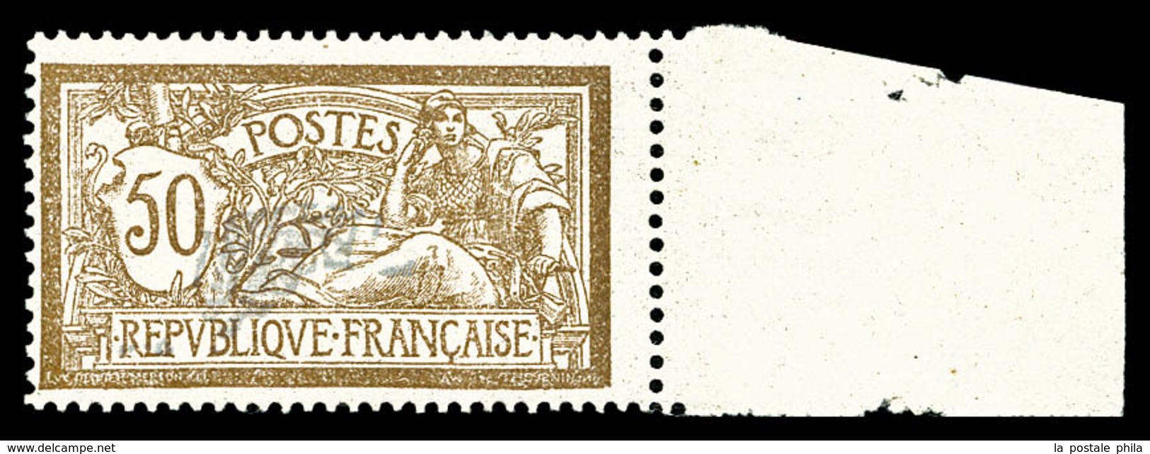 ** N°120b, Merson 50c: Centre Très Déplacé Papier GC, Bdf, SUP (signé Calves/certificat)  Qualité: **  Cote: 700 Euros - Nuovi