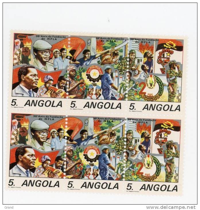 Angola-1986-Mouvement Populaire De Libération-4xbande De 3***MNH - Angola