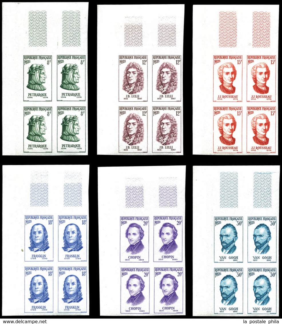 ** N°1082/87, Série Personnages De 1956 En Blocs De 4 Cdf. TB  Qualité: **  Cote: 648 Euros - Ohne Zuordnung