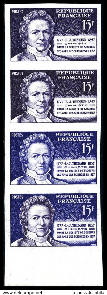 ** N°1139, 15f Jacques Thénard, Bande De 4 Dont 1 Multicolore. TB  Qualité: **  Cote: 90 Euros - Sonstige & Ohne Zuordnung