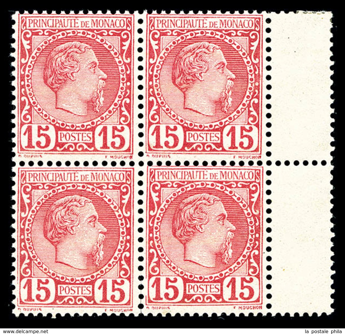 ** N°5, Charles III, 15c Rose En Bloc De Quatre Bord De Feuille Latéral, Fraîcheur Postale, Bon Centrage, SUP (certifica - Sonstige & Ohne Zuordnung