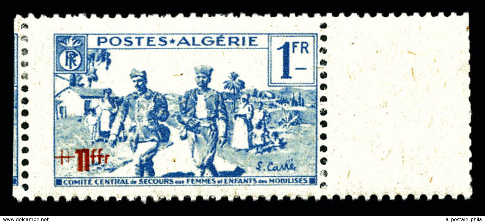 * N°159a, 1F +2f Bleu, Double Surcharge Bdf. TB  Qualité: *  Cote: 230 Euros - Unused Stamps
