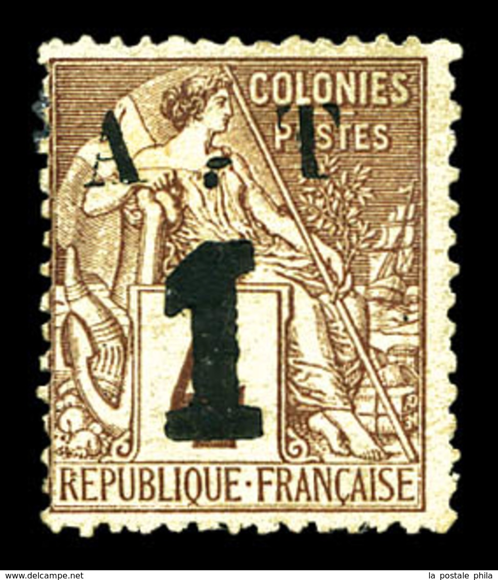 * N°6, 1 Sur 4c Lilas-brun. TB (signé Brun/certificat)  Qualité: *  Cote: 550 Euros - Unused Stamps