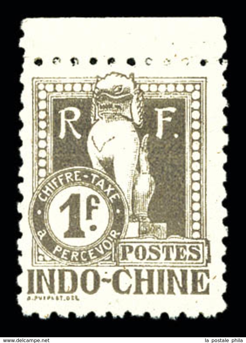 ** Taxe, N°15, 1f Gris, Dentelé 11, Bdf. TTB  Qualité: **  Cote: 250 Euros - Unused Stamps