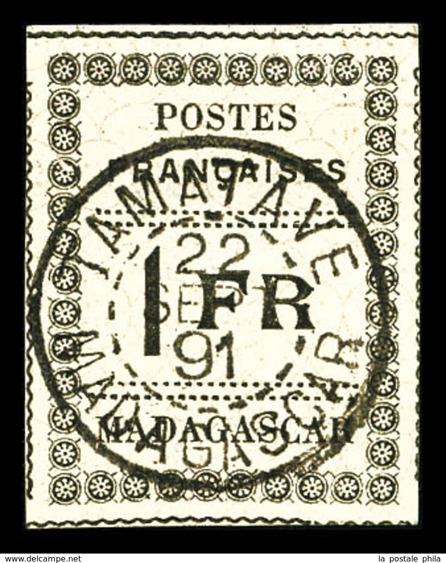 O N°12, 1f Noir Sur Jaune, Pelurage Sinon TB  Qualité: O  Cote: 400 Euros - Used Stamps