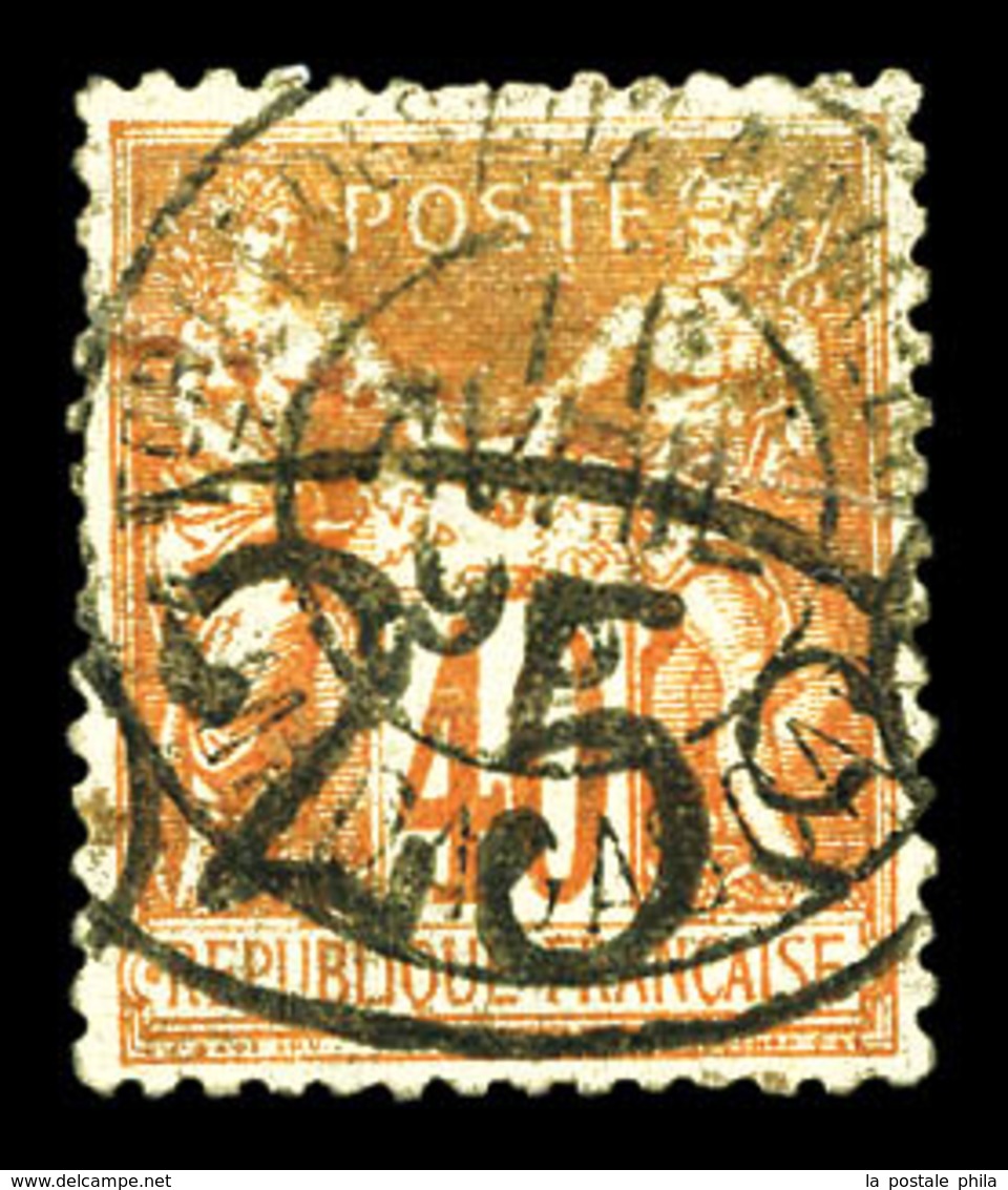 O N°27, 25c Sur 40c Rouge-orange, Légère Froissure. B (certificat)  Qualité: O  Cote: 1100 Euros - Used Stamps