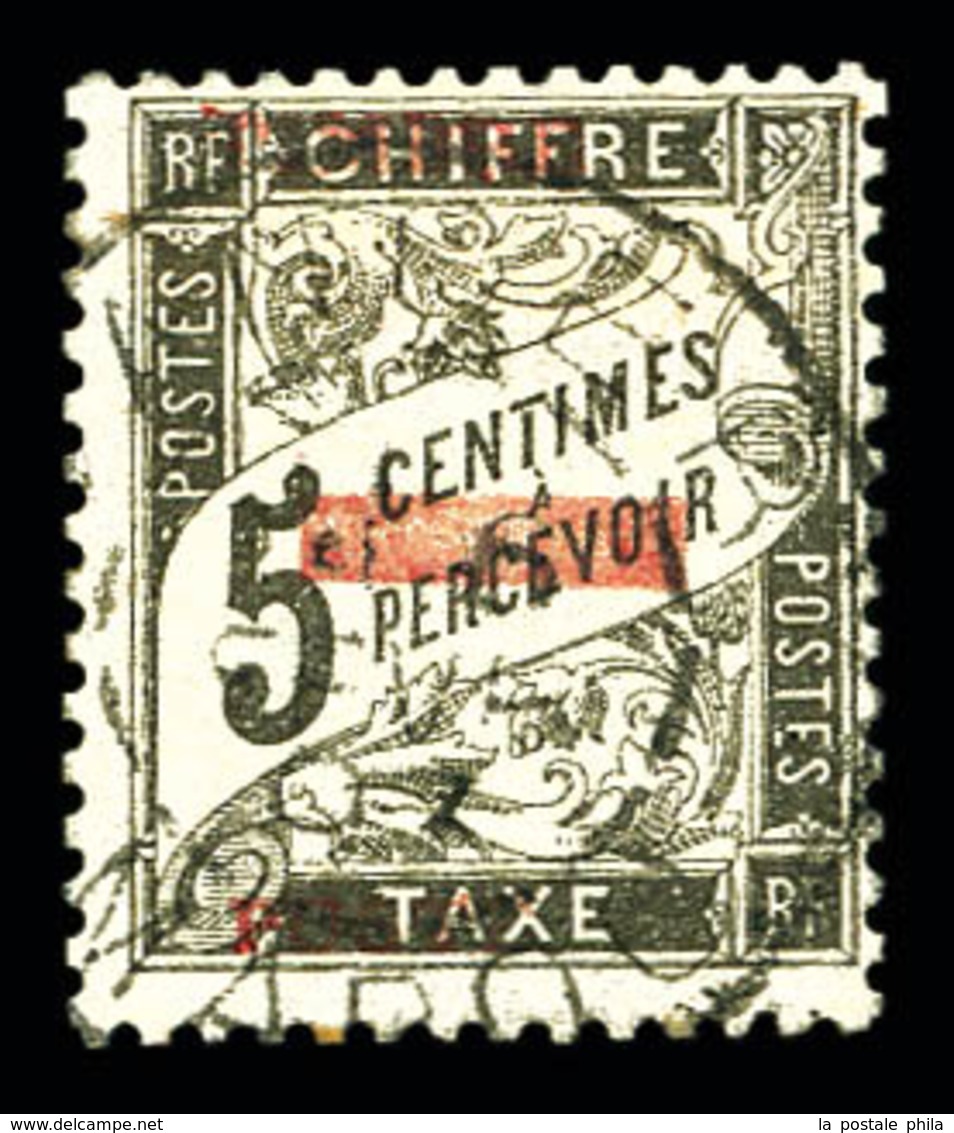 O N°9, 5c Noir Surchargé. SUP. R. (certificat)  Qualité: O  Cote: 1300 Euros - Used Stamps