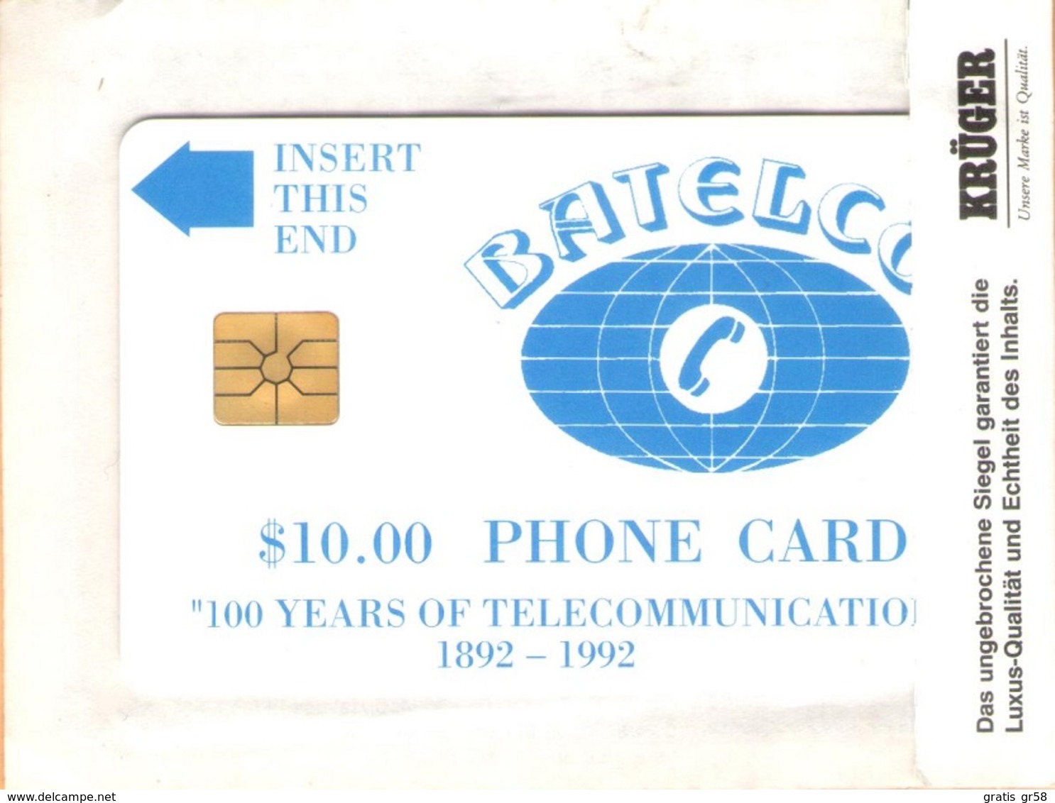 Bahamas - BHS-C-01c, Batelco Logo. 100 Years Of Telecommunications, 15001 - 25000, 10.000 Ex, 4/1993, Mint? - Bahamas