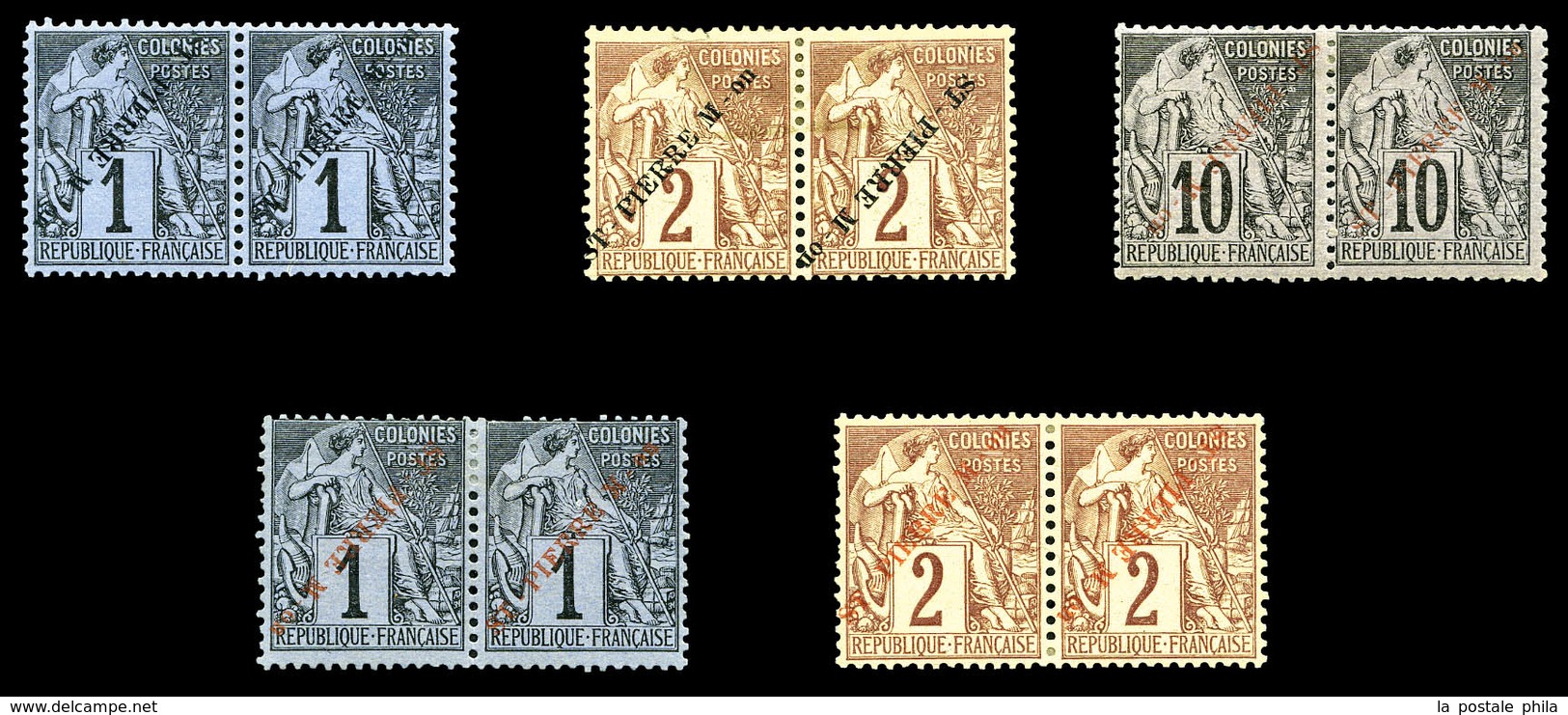 * N°18A, 19A, 22A, 31A Et 32A: Surcharges Renversées Tenant à Normales. TTB (certificat)  Qualité: *  Cote: 555 Euros - Unused Stamps