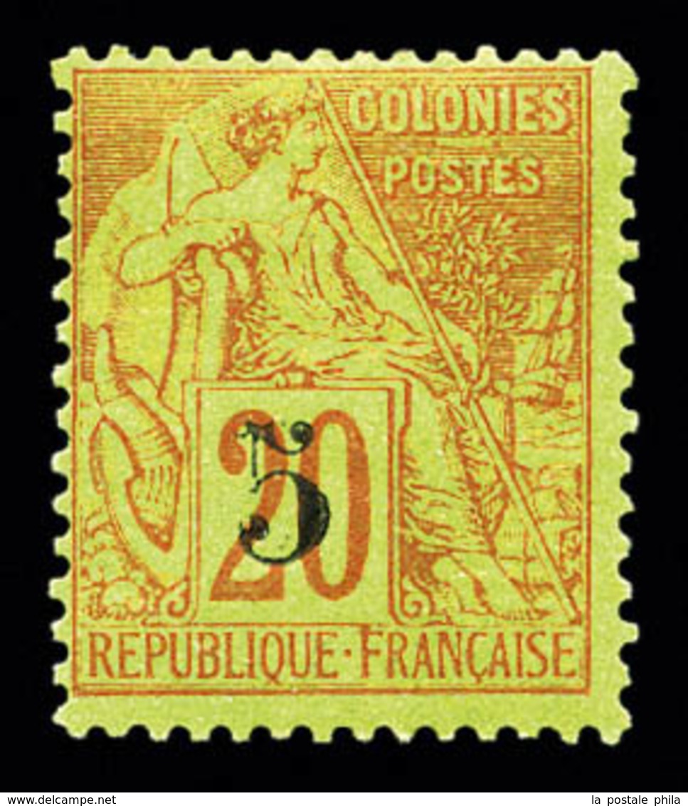 * N°1c, 5 Sur 20c Brique Sur Vert Type IV, SUPERBE. R. (signé Calves/Brun/certificat)  Qualité: *  Cote: 1400 Euros - Unused Stamps
