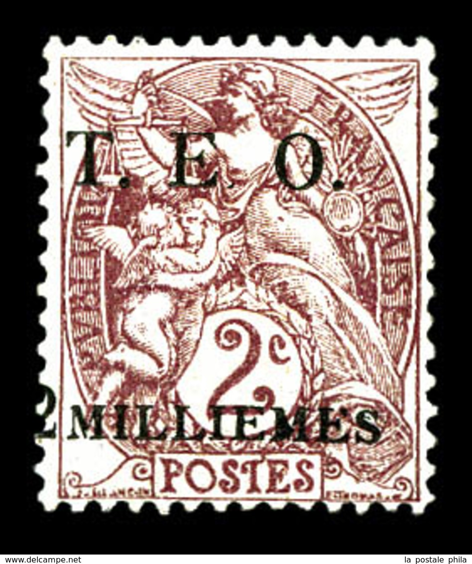 * N°2, 2m Sur 2c Brun-lilas. TB (signé Brun/certificat)  Qualité: *  Cote: 800 Euros - Unused Stamps