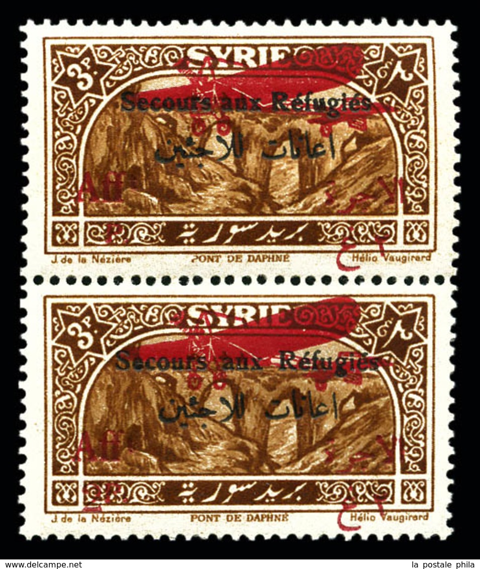 ** N°35/35a, 2pi Sur 3 Pi Brun: Sans Chiffre 2 Tenant à Normal. TB (certificat)  Qualité: **  Cote: 331 Euros - Unused Stamps