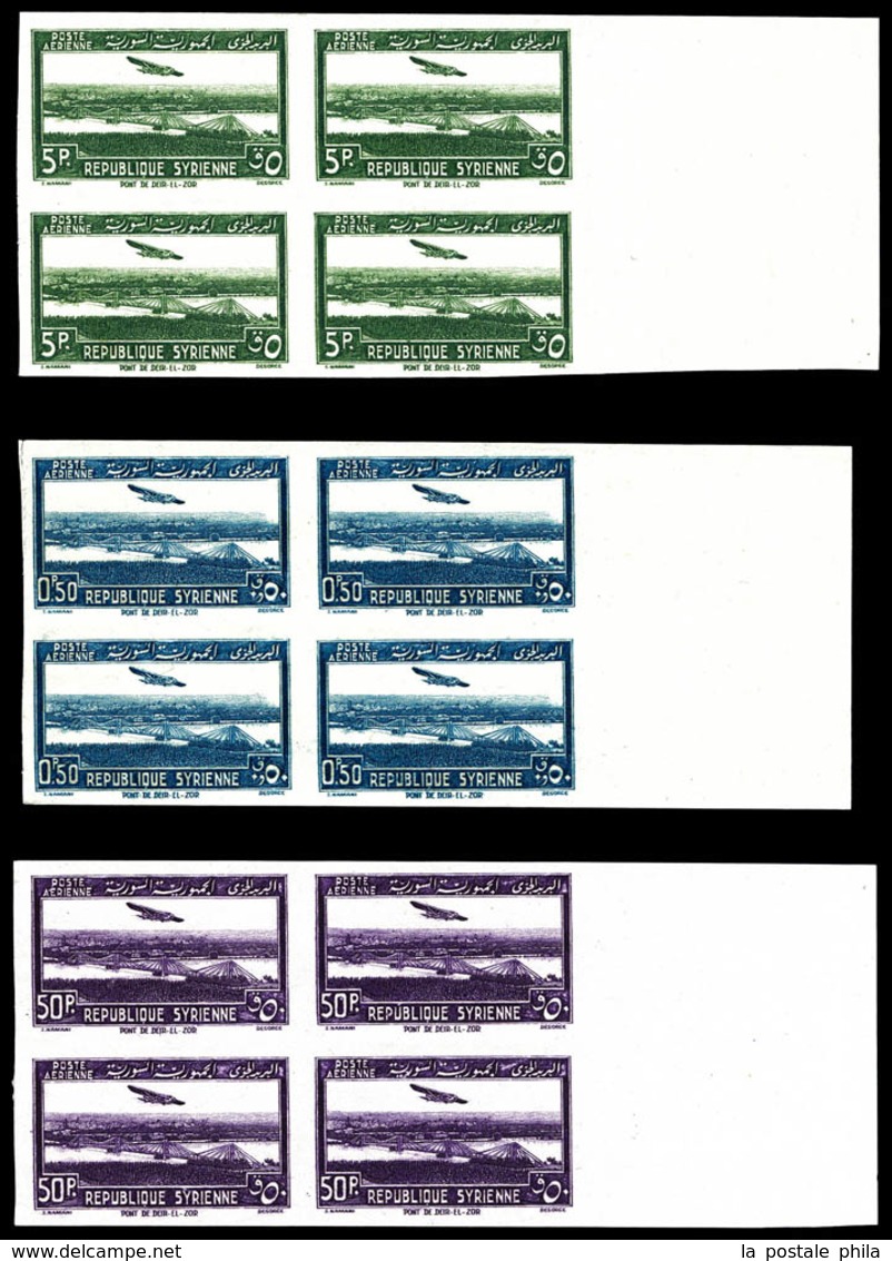 (*) Poste Aérienne, N°87/93, Série Pont De Deir El Zor En Blocs De 4 Bdf Non Dentelés. TB  Qualité: (*)  Cote: 800 Euros - Unused Stamps