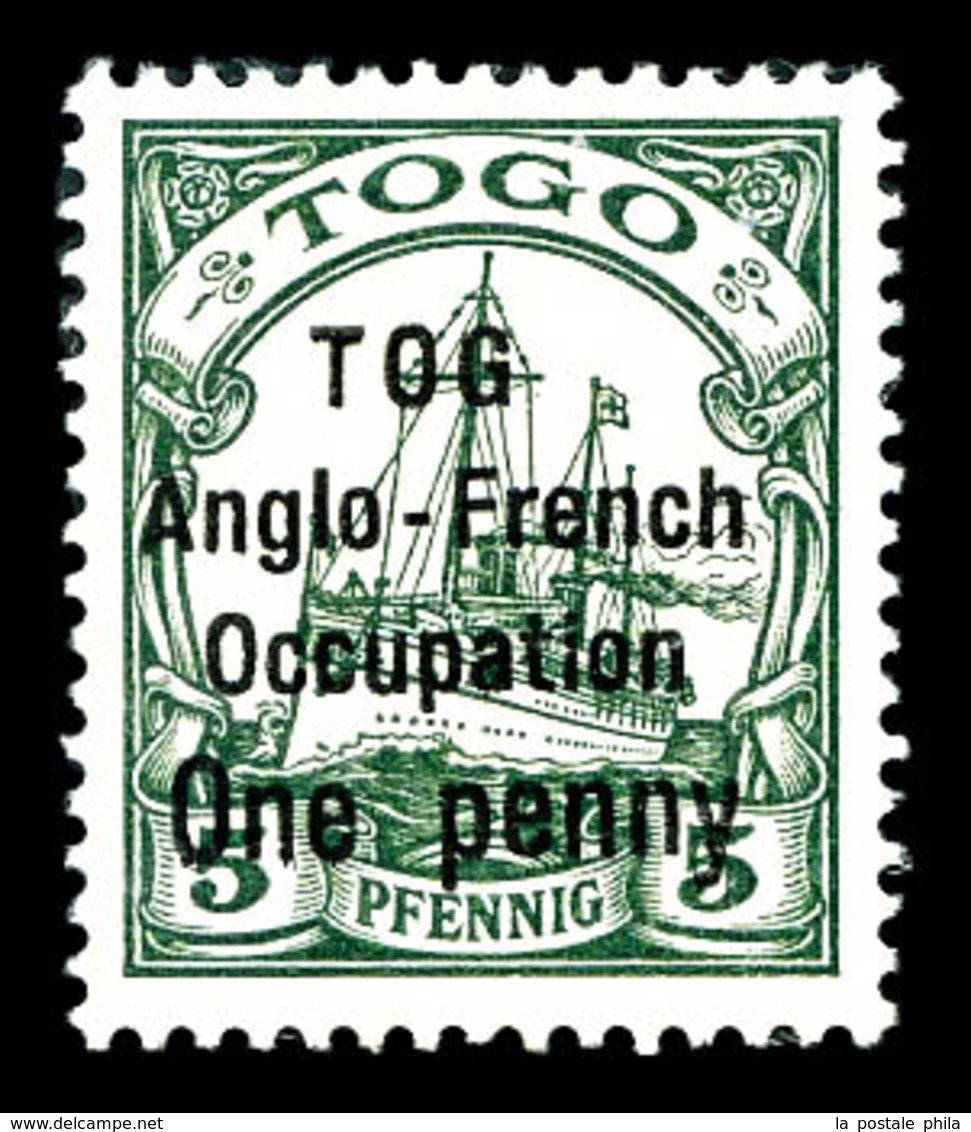 ** N°33b, 1p S 5 Pf: 'TOG' Au Lieu De 'TOGO'. TTB (signé Scheller/certificat)  Qualité: ** - Unused Stamps