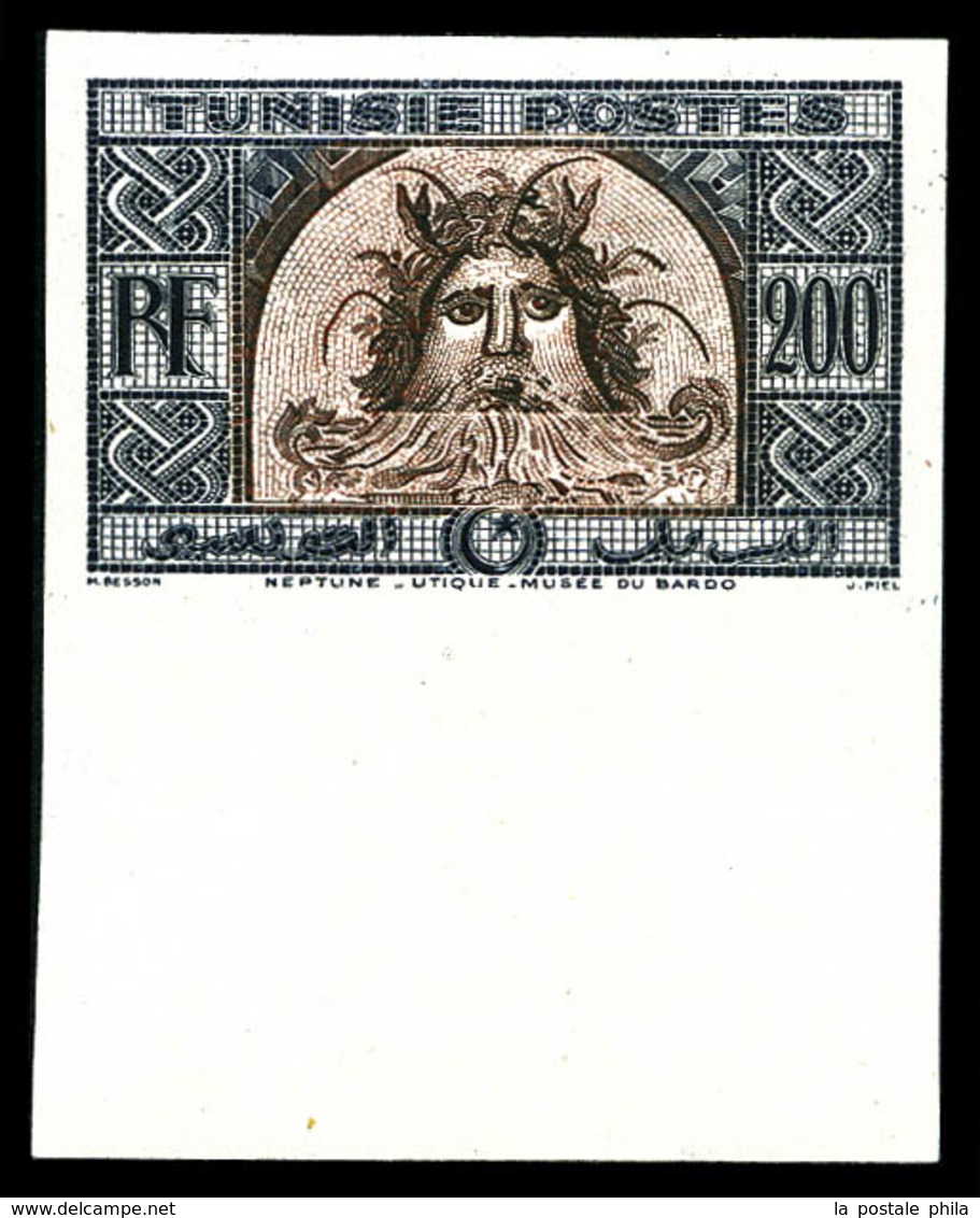 ** N°319B, Non émis 200f Brun-violet Et Brun-rouge Non Dentelé, Bdf, TTB (certificat)  Qualité: **  Cote: 368 Euros - Unused Stamps