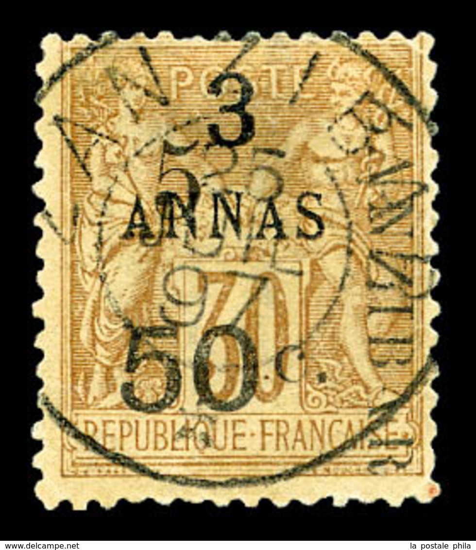 O N°35, 5 Et 50c Sur 3 A. SUP (certificat)  Qualité: O  Cote: 850 Euros - Used Stamps