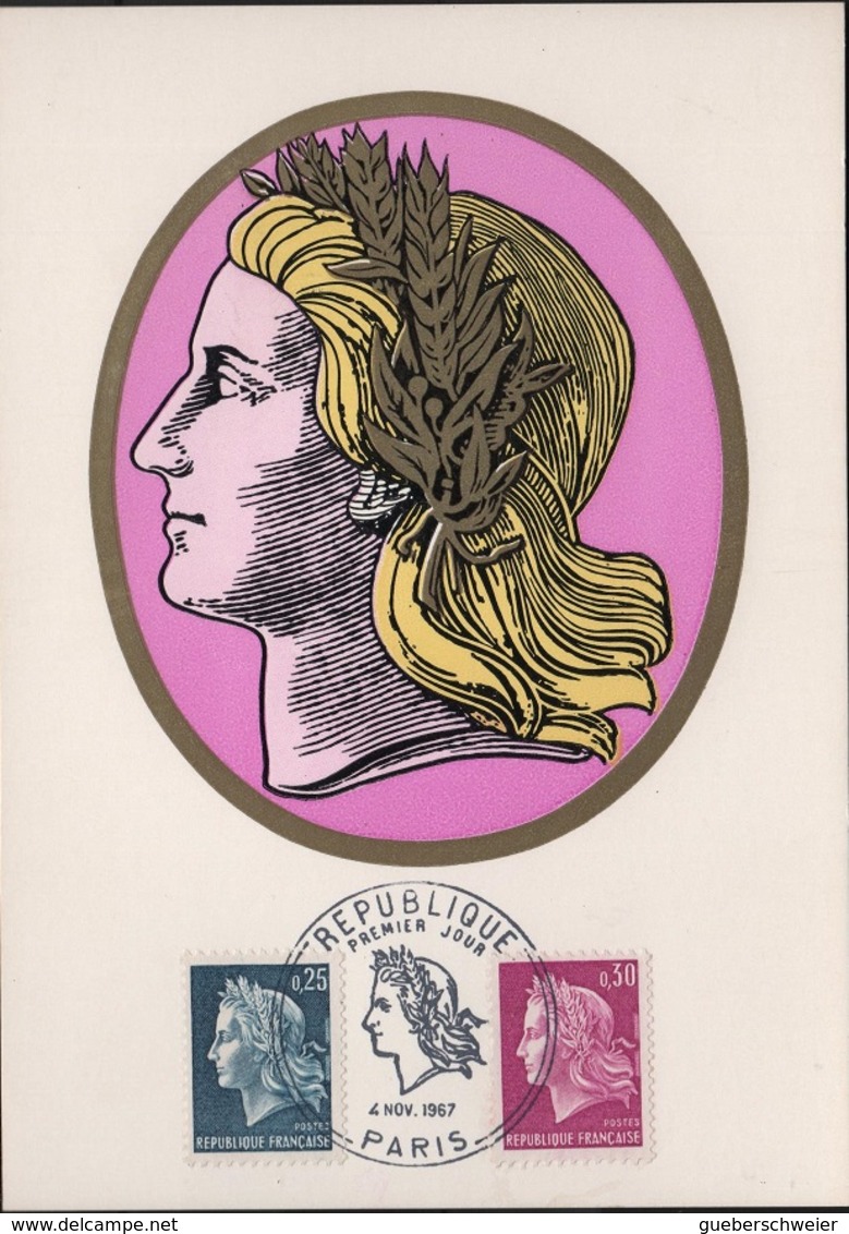 FDC111 - FRANCE N° 1535/1536 Marianne De Cheffer Sur FDC 1967 - 1960-1969