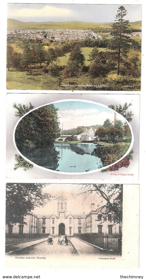 THREE HUNTLY ABERDEENSHIRE SCOTLAND  OLD POSTCARDS - Aberdeenshire