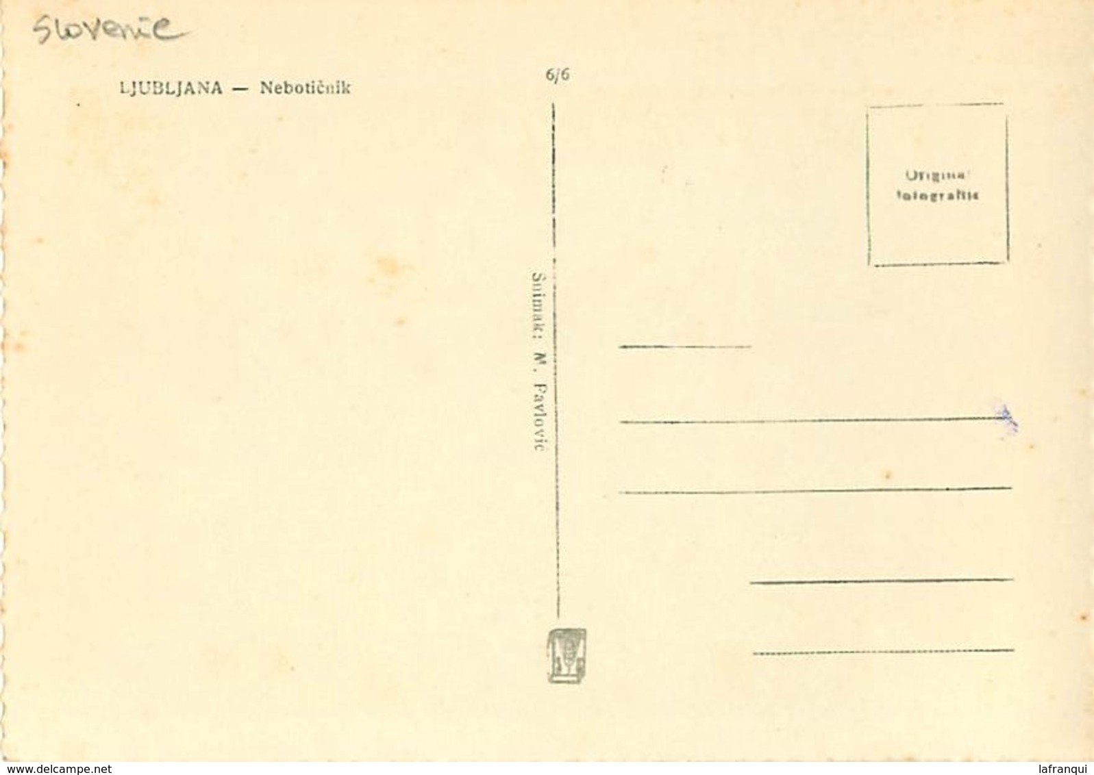 Gd Format:environ15cms X10cms -ref Y380- Slovenie -  Ljubljana - Nebotienik - - Slovénie