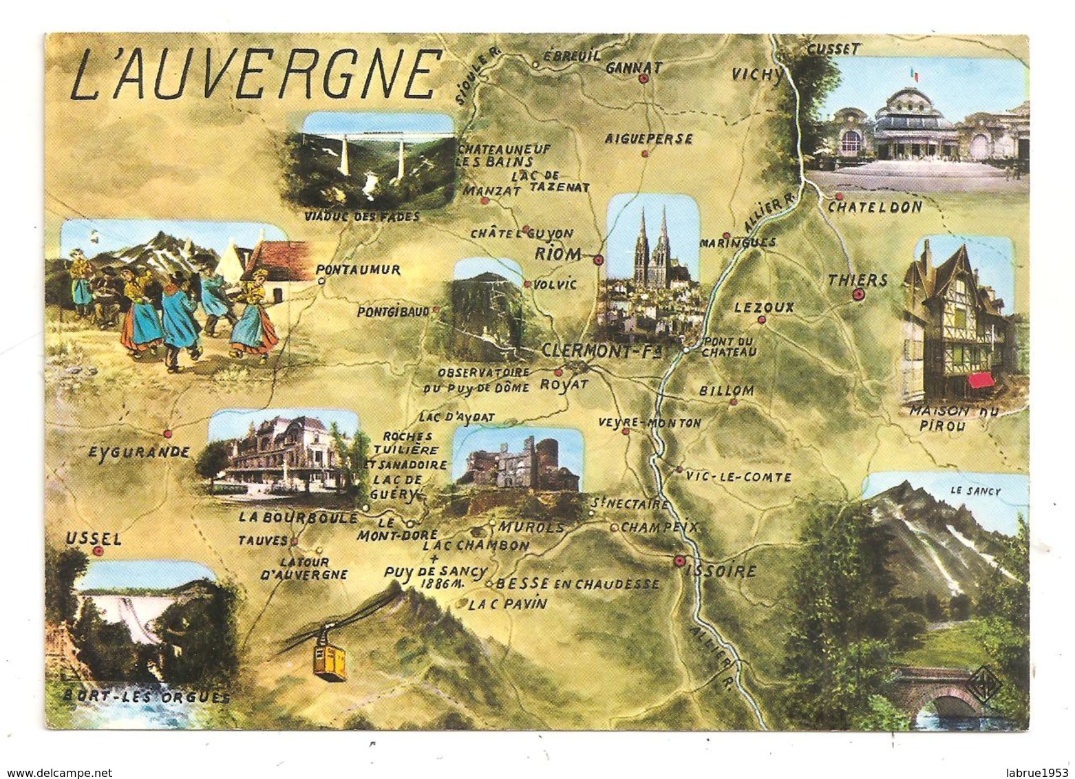 L'Auvergne , Multivues - Carte Géographique (D.56) - Cartes Géographiques