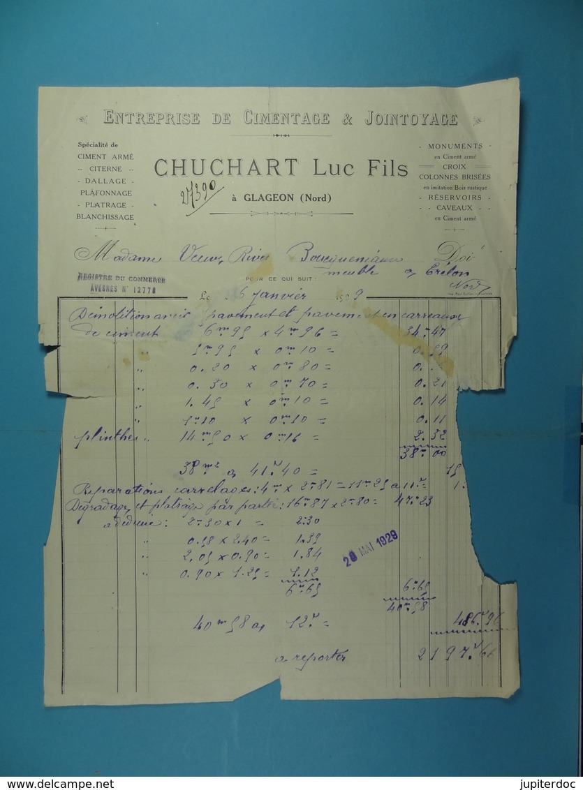 Cimentage Et Jointayage Chuchart Luc Fils Glageon - 1800 – 1899