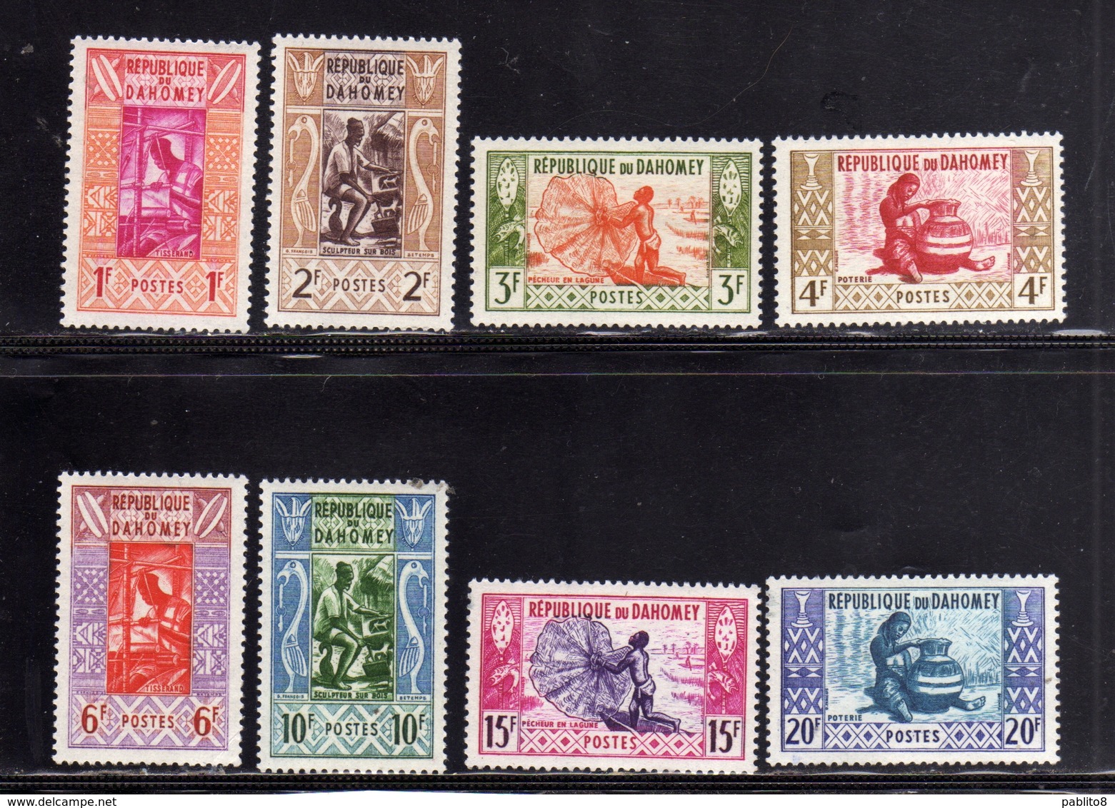 BENIN DAHOMEY 1961 HANDICRAFTS ARTISANAT ARTIGIANATO COMPLETE SET SERIE COMPLETA MNH - Benin – Dahomey (1960-...)