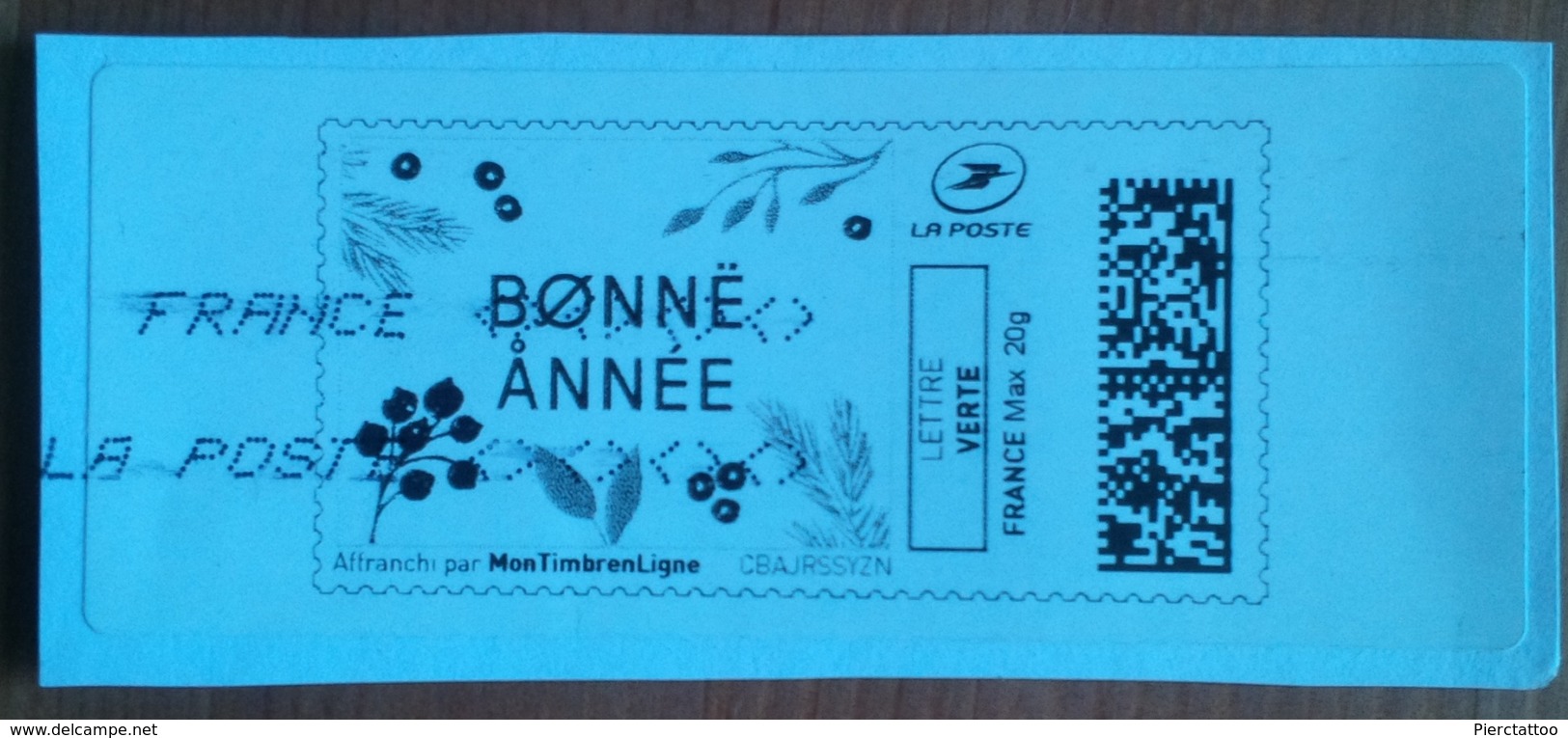 Timbre En Ligne "Bonne Année" (Lettre Verte) - France - Timbres à Imprimer (Montimbrenligne)