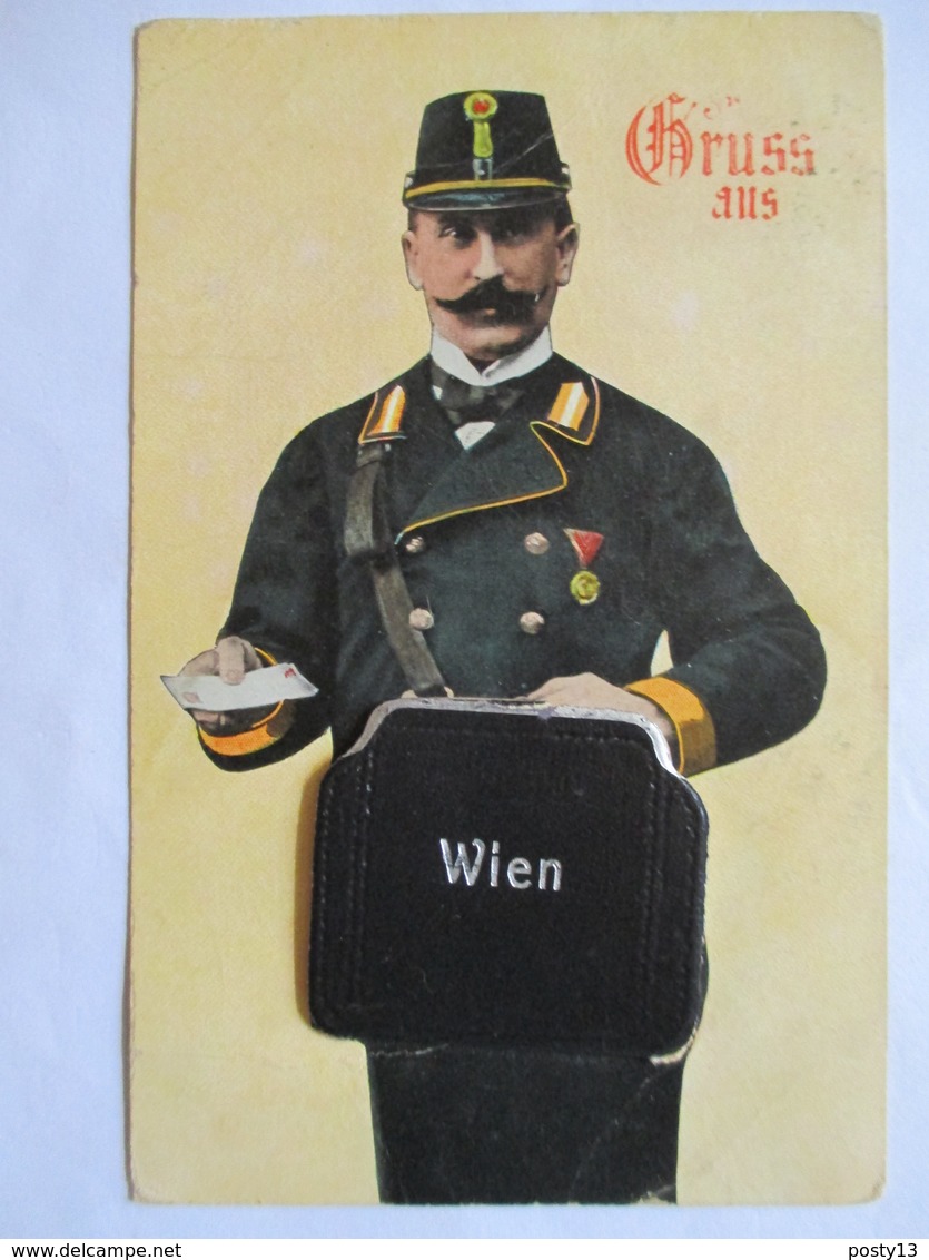 VIENNE - Grüss Aus WIEN  - CARTE A SYSTEME  DEPLIANT 10 Vues - FACTEUR AUTRICHIEN  - 1911   Assez BE - Met Mechanische Systemen