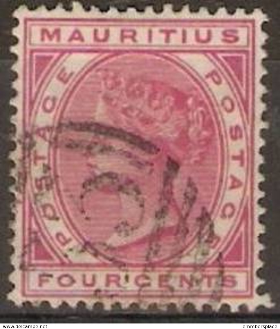 Mauritius - 1885 Queen Victoria 4c Rose Used  SG 105 - Mauritius (1968-...)