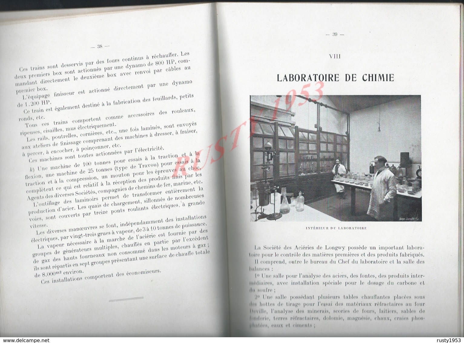 TRES RARE TYPE LIVRE DE 1913 DE 71 PAGES ILLUSTRÉE SUR LA SOCIÉTÉ DES ACIÉRIES DE LONGWY USINES A MONT SAINT MARTIN :