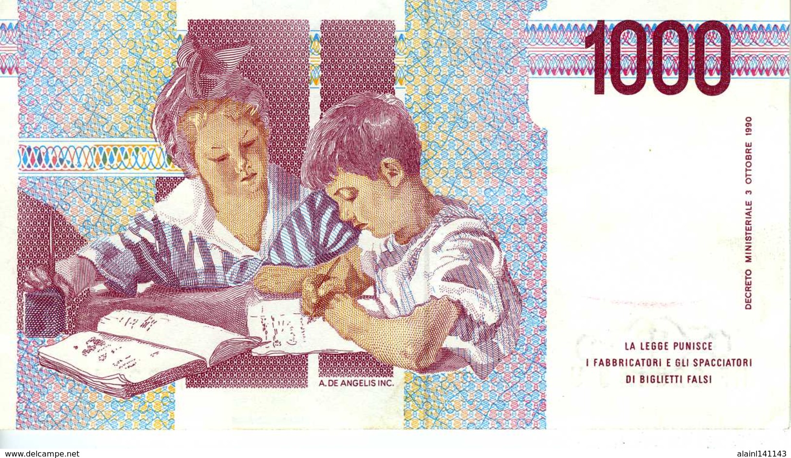 ITALIE - Banca D'Italia - 1000 Lire 03-09-1990 - Série RF 826149 U - P. 114a - UNC - Autres & Non Classés