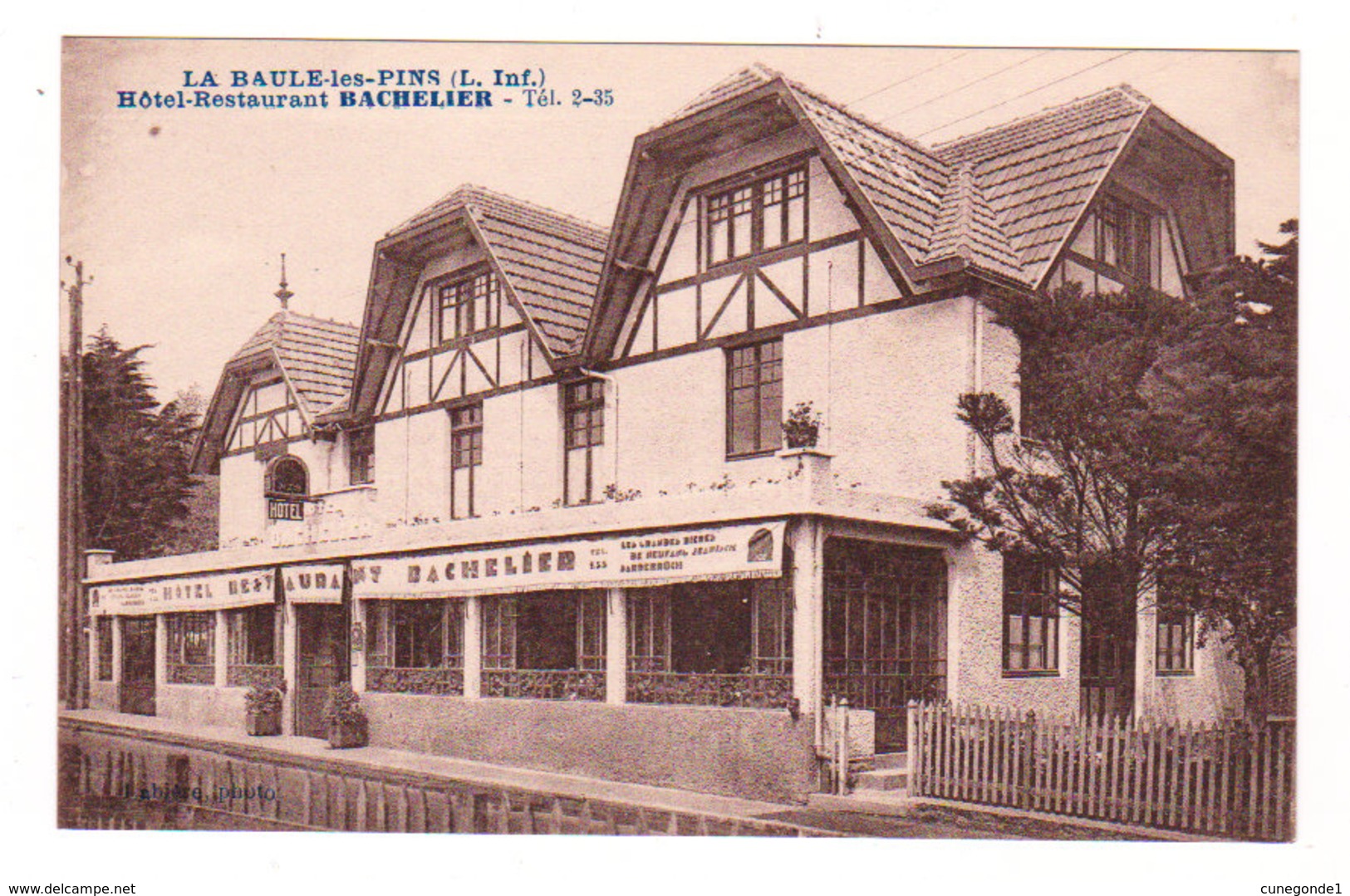 CPSM LA BAULE LES PINS - Hôtel BACHELIER - Tél. 2-35 - Photo Labière - La Baule-Escoublac