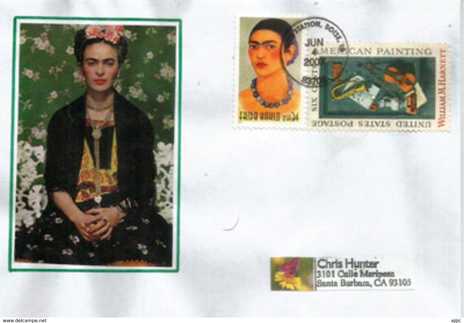 Frida Kahlo (Mexican Artist) Letter USA To California - Sonstige & Ohne Zuordnung