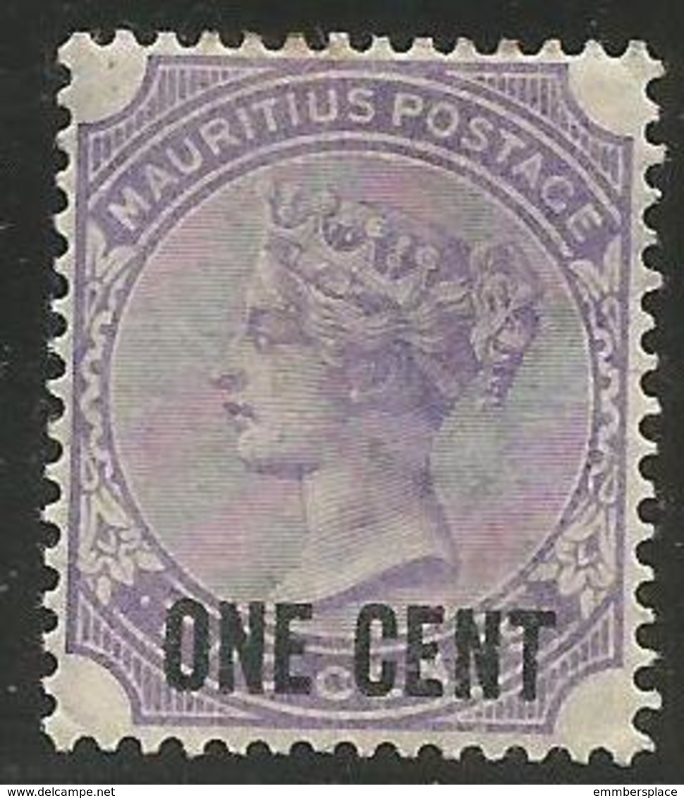 Mauritius - 1891 Queen Victoria 1c/1c  MH *  SG 123 - Mauritius (1968-...)