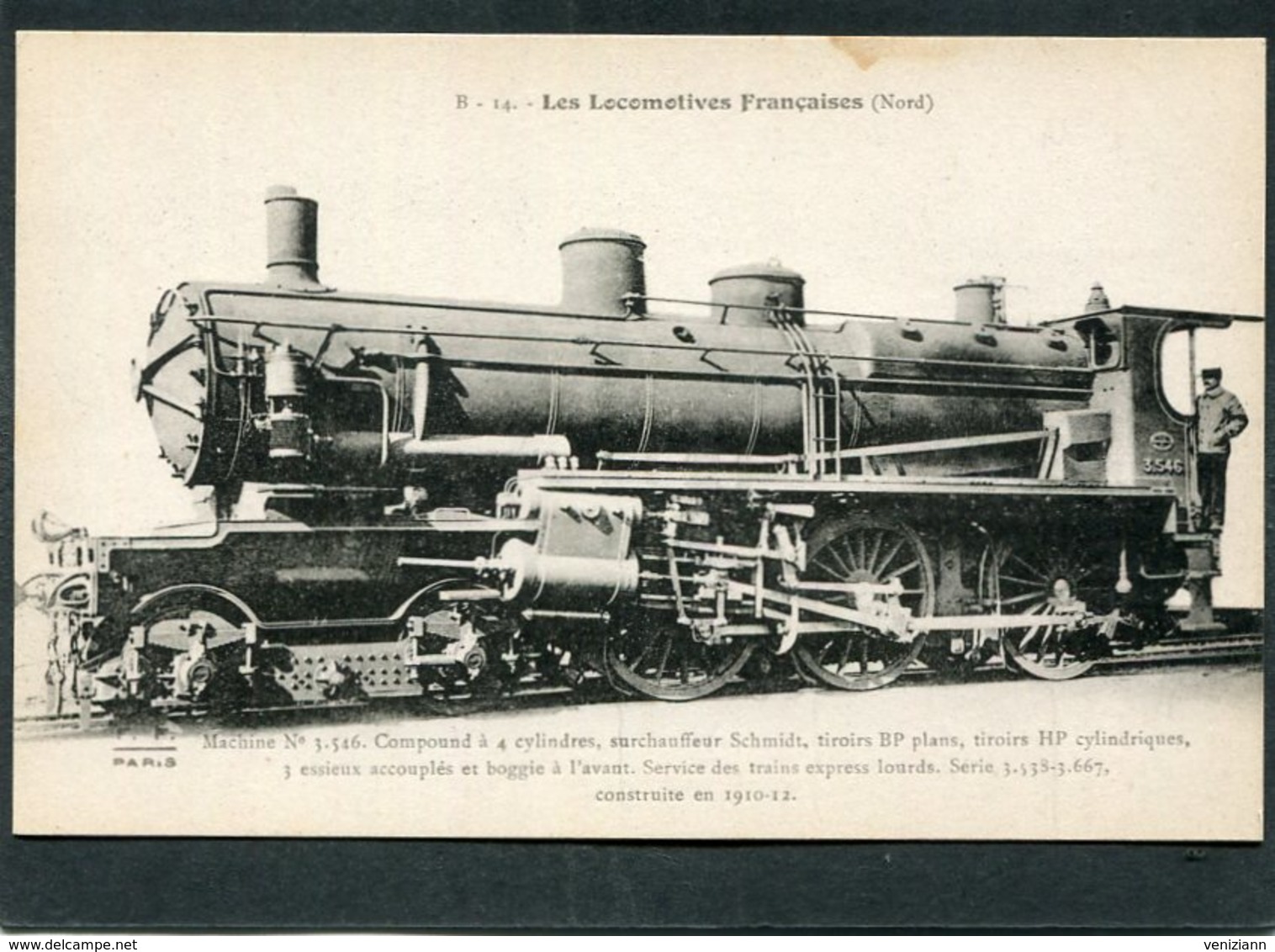 CPA - Les Locomotives Françaises (Nord) - Machine N° 3-546 - Matériel