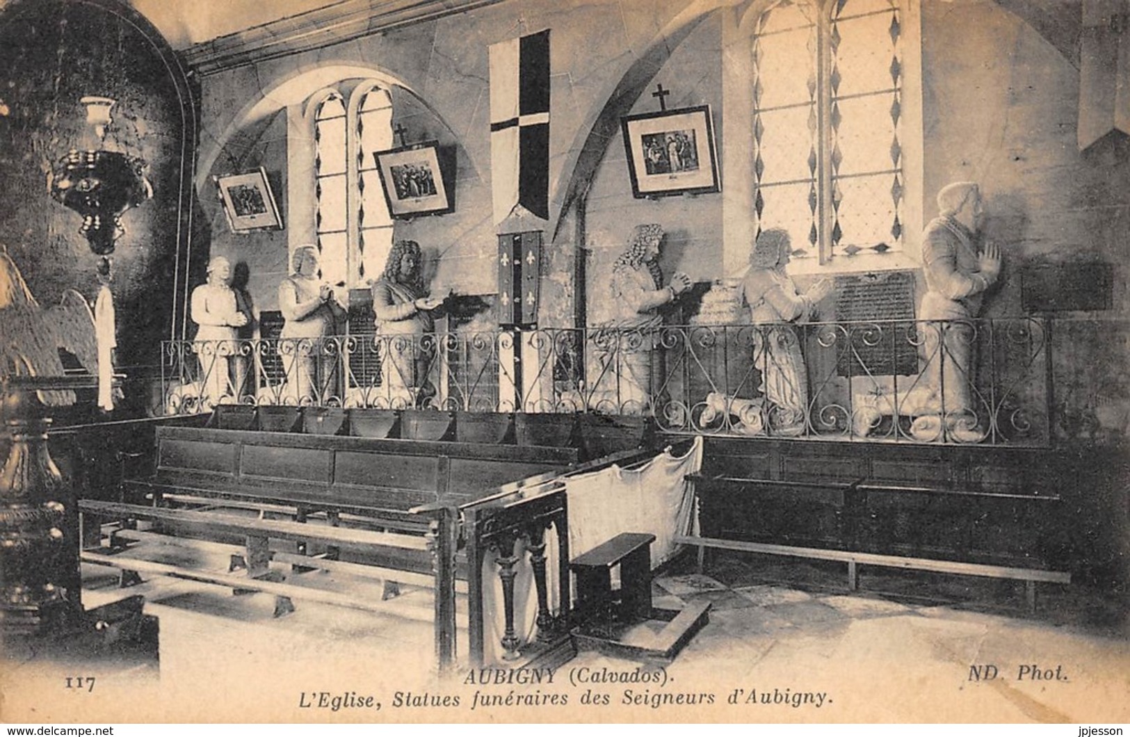 CALVADOS  14   AUBIGNY  L'EGLISE, STATUES FUNERAIRES DES SEIGNEURS D'AUBIGNY - Sonstige & Ohne Zuordnung