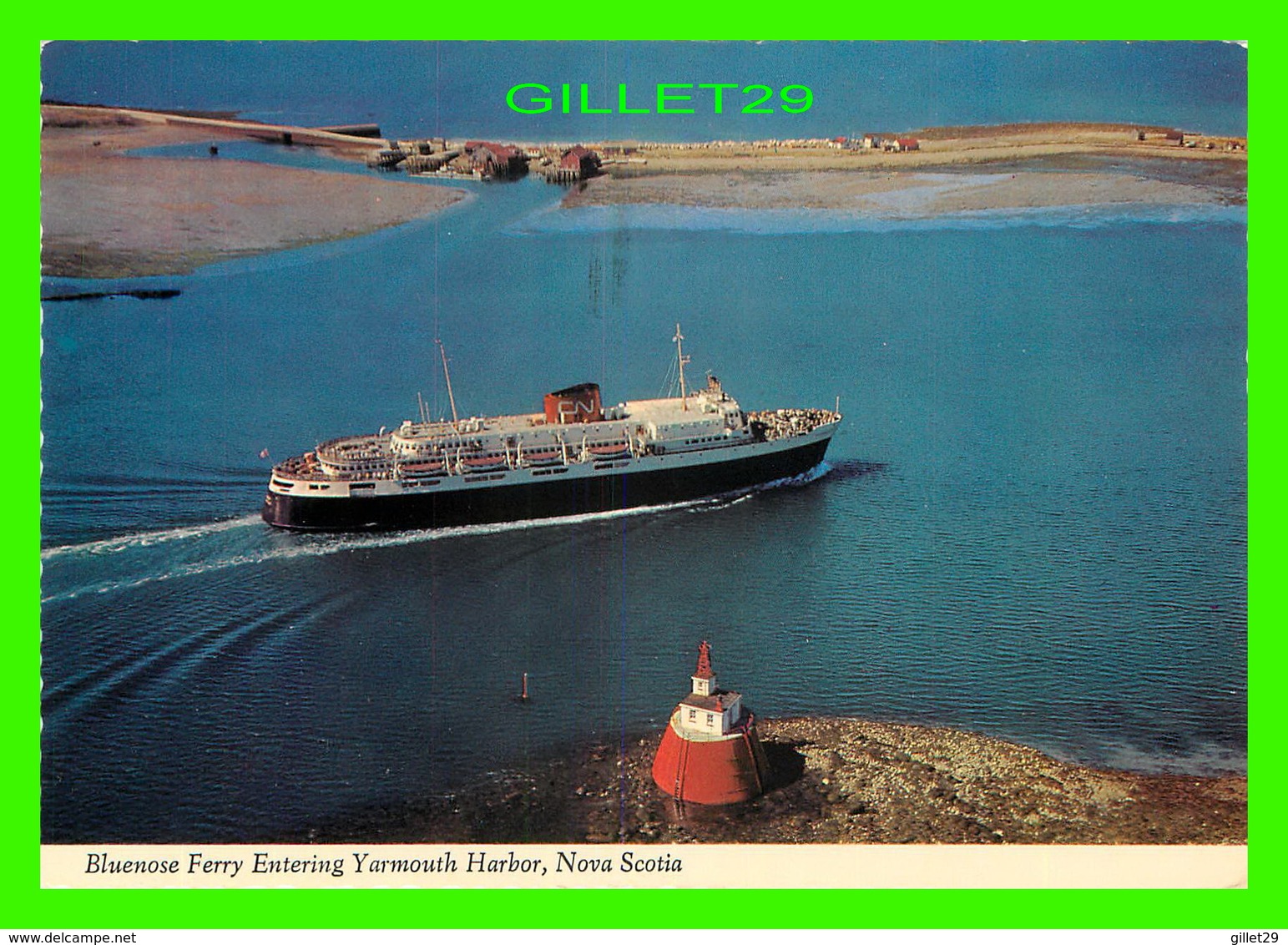 SHIP, BATEAU - MOTOR VESSEL BLUENOSE, CAR FERRY ENTERING  YARMOUTH HARBOR, NOVA SCOTIA - TRAVEL IN 1989 - - Ferries