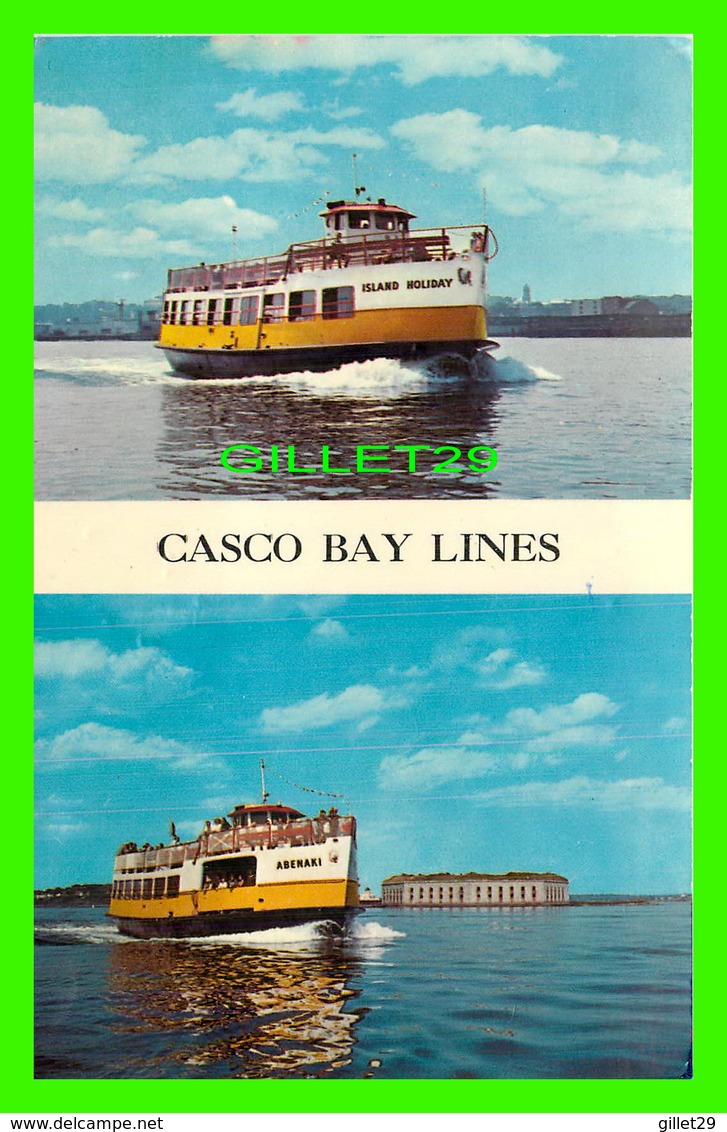 SHIP, BATEAU - " ISLAND HOLIDAY ' & " ABENAKI " - CASCO BAY LINES - PORTLAND , MAINE - - Commerce