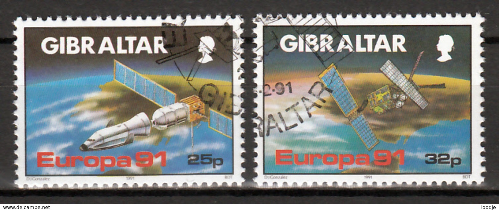 Gibraltar Mi 613,614 Europa Cept 1991 Gestempeld  Fine Used - 1991