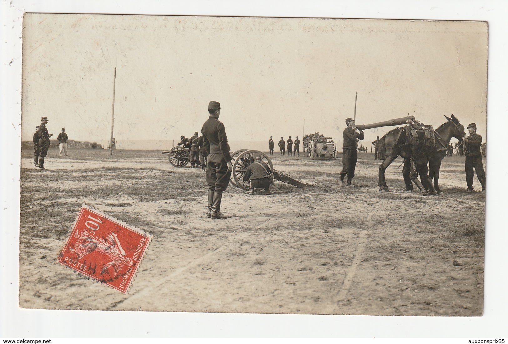 CARTE PHOTO - CAMP DE COETQUIDAN - ENTRAINEMENT TIRS AUX CANONS - 56 - Guer Coetquidan