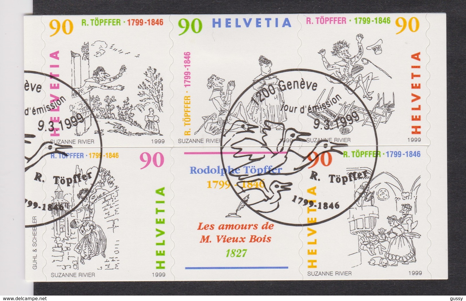 SUISSE 1999:  1/2 Bande-carnet  Oblitérée - Booklets