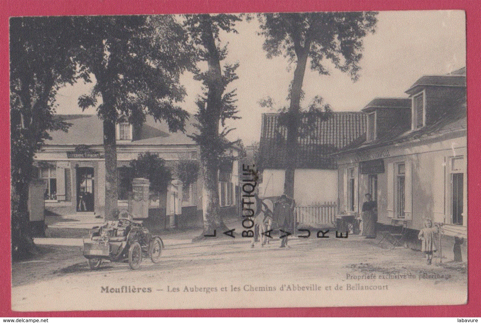 80 - MOUFLIERES----Les Auberges Et Les Chemins D'Abbeville Et De Bellancourt----belle Automobile--animé - Autres & Non Classés