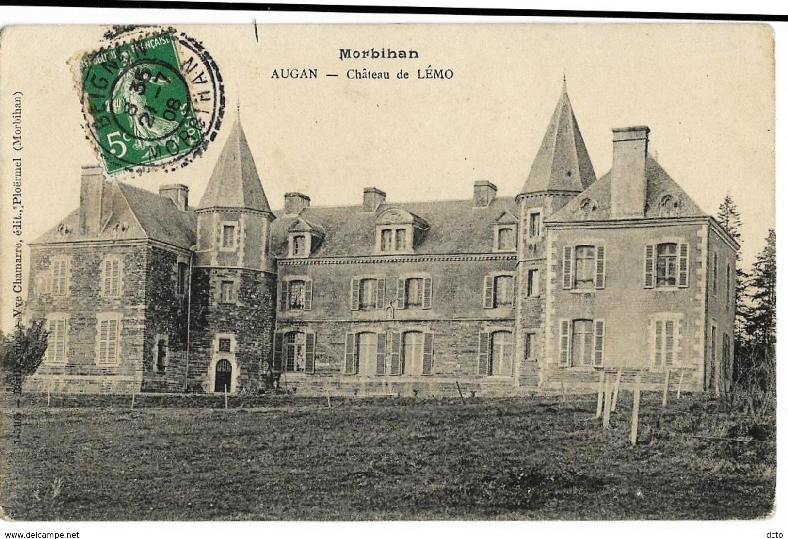 AUGAN Château De Lémo Ed. Vve Chamarre 5105, Envoi 1908 - Autres & Non Classés